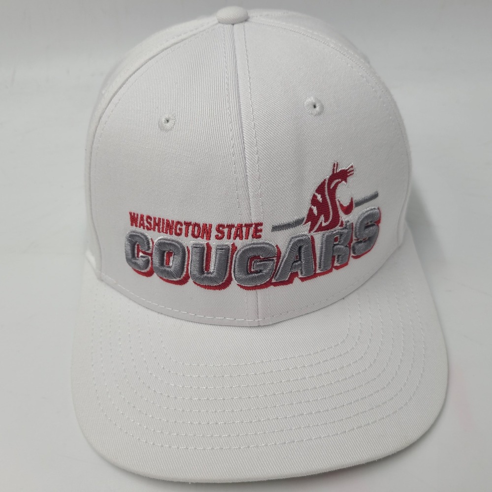 Washington State Cougars Hat Snapback Captivating White Red Gray NCAA Logo Men